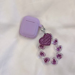 Love pendant bracelet chain love earphone case for airpod 1/2 soft silicone heart charging box for apple air pods 3 pro cover