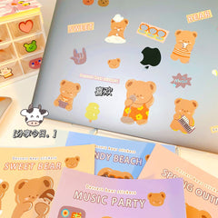 W&G cartoon cute bear stickers ins stickers hand account material Kawaii decoration stickers