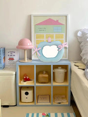 YICKYUE - Apple Cotton Makeup Mirrow Bathroom Korean Wall Hanging Mirror Home Bedroom Bathroom Irregular Makeup Mirror Decorative Mirror