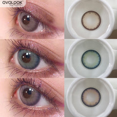 YICKYUE -2pcs/pair Natural Lenses 3 Tone Monica Series Contact Lenses Colored Lenses for Eyes Eye Contacts Yearly Use(DIA:14.5mm)