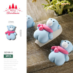 3pcs Xmas 3D Nail Decorations New Year Manicure Nail Accessories Christmas Tree Style Santa Claus DIY Design
