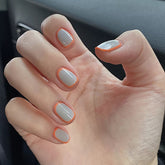 24Pcs Wearable Short Fake Nails Jump Color Side Reusable Stick-on Nails Full Cover Press On Nails Tips Art with Glue