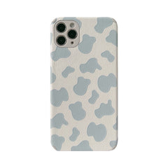 Leather Cow pattern ins jane phone case for iphone x xr 11 12 mini 13 pro max xsmax 8 7 plus cute cartoon back cover capa shell