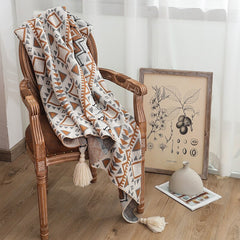 Cutelife INS Nordic Knitted Four Season Geometric Blanket TV Sofa Home Comfort Fluffy Blanket Cozy Travel Woven Wearable Blanket