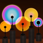 Sunset Projection Lamp Rainbow Atmosphere Led Night Light Sunset Light For Home Bedroom Background Wall Tiktok USB Table Lamp