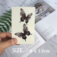 Waterproof Temporary Tattoo Sticker Two Butterfly Red Design Body Art Fake Tattoo Flash Tattoo Back Female Male