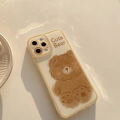 Big bear cute phone case for iphone 13 12 11 pro max 7 8 plus mini x xr xs max cartoon silicone soft shockproof cover shell