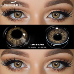 YICKYUE - 1pair Myopia Lenses Colored Contact Lenses with Degree Natural Contacts Prescription Lenses Yearly Cosmetic Eye Pupils
