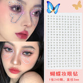 Yickyue 3D Face Jewelry Crystal Diamond Disposable Tattoo Stickers DIY Women Eyes Face Body Rhinestones Waterproof Makeup Art Stage 1pcs