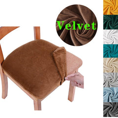 1/2/4/6Pcs Velvet Stretch Chair Seat Cover Spandex Elastic Seat Covers For Dining Room Chairs Home Simple Seat Covers For Chairs