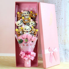 Hot Sale Cute Teddy Bear Stuffed Animal Plush Toy Cartoon Bouquet Gift Box Creative Birthday Valentine's Day Christmas Gift