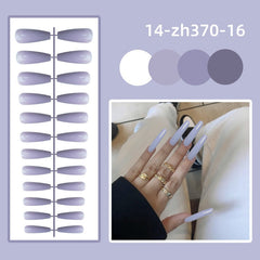 Yickyue 24Pcs/Box Long Coffin Wearable Ballerina Fake Nails Black And White Love Full Cover Nail Tips Set Press On Nails With Designs