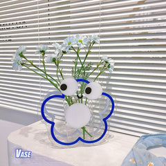 Nordic Acrylic Vase Cute Bear Flower Vase Geometric Art Living Room Decoration Flower Decoration Bottle