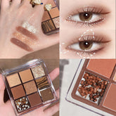 Yickyue 9 Color Eye Shadow Palette Glitter Pearly Acrylic Transparent Eyeshadow Palette Korean Charming Eyes Make Up Palette Maquiagem