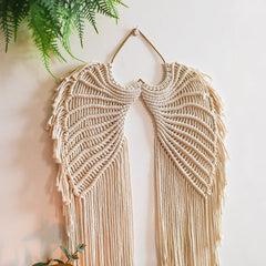 Macrame Angel Wings Wall Hanging Handmade Woven Macrame Tapestry Bohemian Art Home Room Decoration Nursery Decor Gift