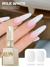 YICKYUE - 1Pc 15ML Milky White Pure Nail Polish Gel Nail Add Semi-Permanent Soak Off UV LED Construction Gel Varnish
