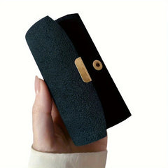 Portable Velvet Jewelry Box with Compartments Compact Travel Jewelry Organizer for Rings Earrings Bracelets Storage Case Gift