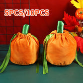 5/10pcs Pumpkin Candy Bag Halloween Gift Bags Trick or Treat Gift Packing Bags Decoration Christmas Kids Gift Distributions Bags