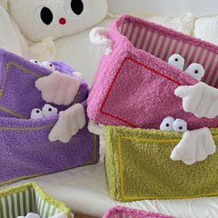 YICKYUE - 1Pc Creative Cute Cartoon Funny Little Monster Shape Storage Basket Home Portable Foldable Toys Snack Sundries Storage Basket