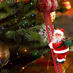 YICKYUE - Electric Climbing Ladder Santa Claus Music Doll, Christmas Ornament Decoration, Home Christmas Tree Hanging Decor New Year Gift