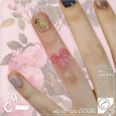 YICKYUE - Cute Pink Bowknot Temporary Tattoo Art Lasting Fake Tattoo for Woman Romantic Tattoo Sticker Waterproof Tatuajes Temporales