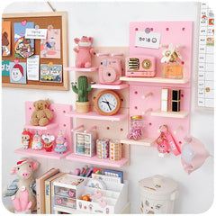 Wall-Mounted DIY Hole Board Rack Holder Home Hole Board Shelf Room Decor Hole Plate Organizer Holder Toy Blind Box Storage Board