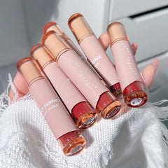 Yickyue 6 Color Waterproof Matte Pink Liquid Lipstick Long Lasting Non-stick Cup Nude Red Lip Tint Velvet Lip Glaze Lips Makeup Cosmetic