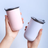 Coffee Mug with Lid Stainless Steel Cup Ins Portable Leakproof Drinkware Travel Milk 300ml RR2207