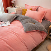 Solid Color Winter Thicken Fleece Flannel Duvet Cover Super Warm King Queen Size Adult Kid Comforter Case Bedding Home Decor