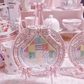 YICKYUE - Pink Bown Display Stand, Easel Stand for Picture Frame, Decorative Plate, Book Photo, Anti-Slip Display Dish, Rack Shelf, Home D