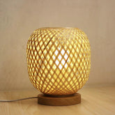 Bamboo Woven Table Desk Reading Lamp Bedroom Bedside Sleep Lamps Home Decor Cafe Bar Lighting Lamp Luminaire Night Stand Light
