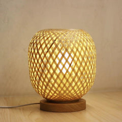 Bamboo Woven Table Desk Reading Lamp Bedroom Bedside Sleep Lamps Home Decor Cafe Bar Lighting Lamp Luminaire Night Stand Light