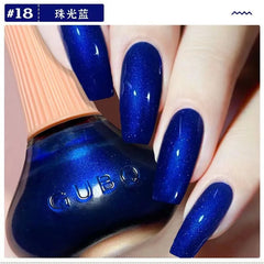 YICKYUE - 12ml Nail Polish Oil-based Nail Polish No-bake Quick Dry Non-tear Small Glitter Transparent Red Blue Green Nude 45 Colors