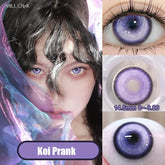 YICKYUE - New 1 Pair Colored Contact Lenses with Degree Myopia Lenses Halloween Lenses Fashion Purple High Quality Beauty Pupil