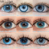 Blue Myopia Contact Lenses for Eyes Color Lenses Cosplay Natural Pupil Beauty Cosmetic Blue Contacts Yearly 2pcs/pair