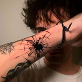 YICKYUE - 1 Sheet Black Hole Cracks Sticker Waterproof Lasting Temporary Tattoo