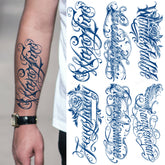 YICKYUE - 8Pcs/lot Juice Ink Temporary Tattoo Sticker Semi-Permanent 15Days Long Lasting Fake Tattoos Waterproof Arm Sleeve Women Men Body