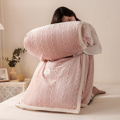Yickyue Winter Warm Plush Duvet Cover Thick Comfortable Coral Velvet Double Blanket Quilt Cover Dual Purpose Bedding Home Textile