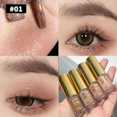 ELECOOL Matte Glitter Liquid Eye Shadow Stick Waterproof Lasting Nude Easy To Makeup Professional Eye Brown Eyeshadow Cosmetics
