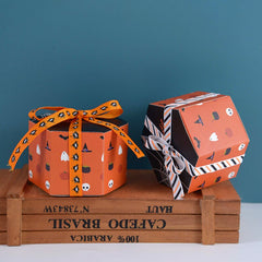 5/10Pcs Happy Halloween Paper Box Trick Or Treat Kids Favor Gift Package Boxes Candy Cookie Snack Box Halloween Party Supplies