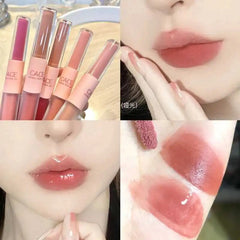Yickyue Double Head Lip Gloss Matte Velvet Sexy Red Tint Liquid Lipstick Waterproof Lipgloss Lasting Lip Glaze Korean Makeup Cosmetics