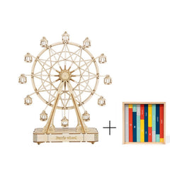 Robotime Rolife 232pcs Rotatable DIY 3D Ferris Wheel Wooden Model Building Block Kits Assembly Toy Gift for Children Adult TGN01