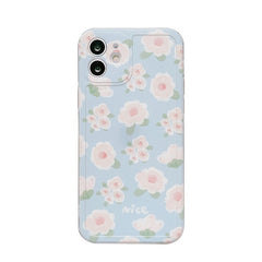 Cartoon pink flower soft silicone anti-knock protective cover for iphone 12 11 pro max mini se 20 7 8 plus x xr xs max conque