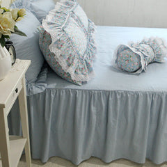 New Plaid print bedding set lace ruffle duvet cover 100% cotton cute bed set Embroidery bed sheet Luxury bedding set Home Linens