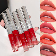 YICKYUE - Double-Headed Lip Glaze Red Festive Design Matte & Gloosy 2 in 1,Perfect for Valentine's Day decoration