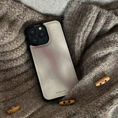 YICKYUE - Retro Brown Gradient Leather Shockproof Protective Phone Cover Case For iPhone 16 15 14 13 12 11 Pro Max