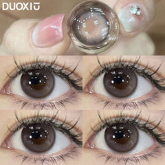 YICKYUE - 2pcs Color Contact Lenses With Myopia Diopter-0.00~ -8.00 Blue Nature Beauty Pupil Makeup Blue Gray Eye Free Shipping