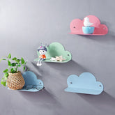 Wrought Iron Cloud Shape Wall Mounted Rack Wall Hanging Shelves Decoration Children Kid's DIY Bed Room Ornaments Storage Rack