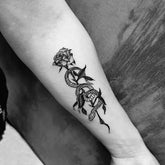 Waterproof Temporary Tattoo Sticker Black White Rose Flower Mamba Snake Design Body Art Fake Tattoo Flash Tattoo Arm Male Female