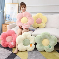 Ins Plush Pillow Bay Window Cute Flower Shaped Pillows Seat Cushions Fruit Printed Cushion Bed For Sofa Bedroom Decorative Mat